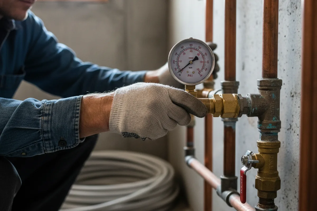 Pressure testing a repaired line during Water Line Repair in Dania